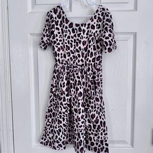 Girls' Leopard Print Knit Dress